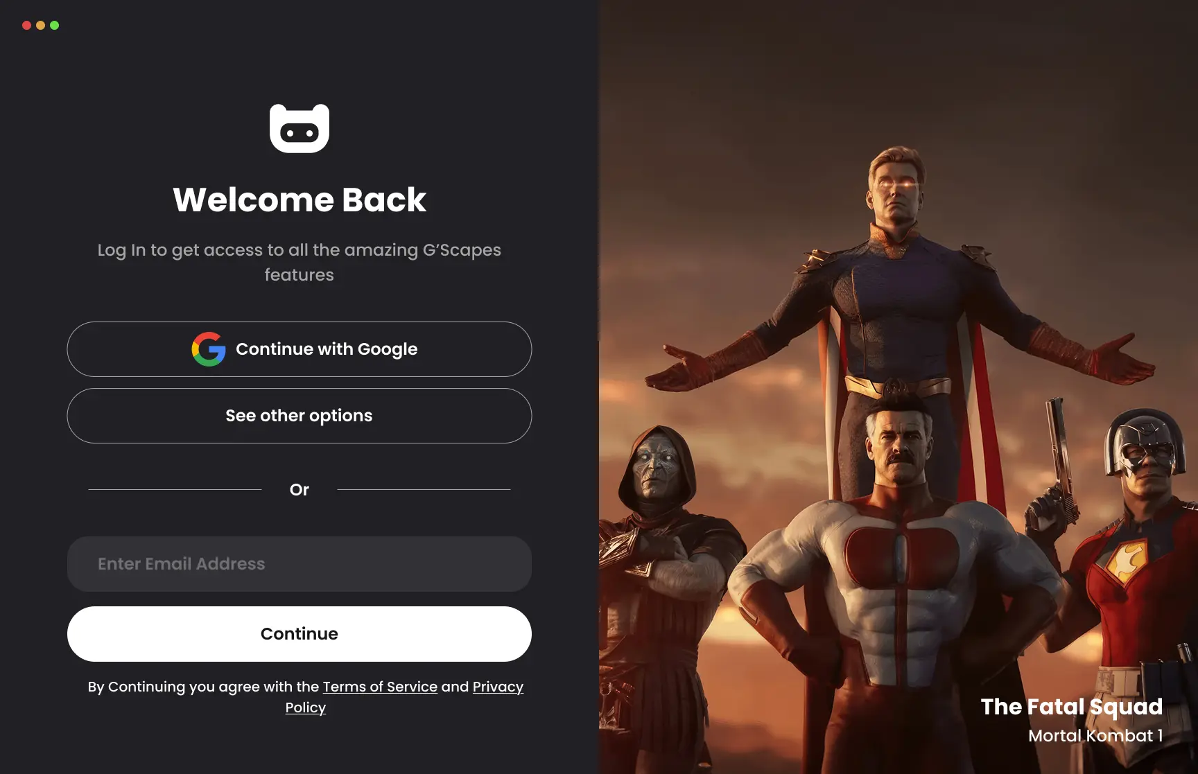 G'Scapes — Auth